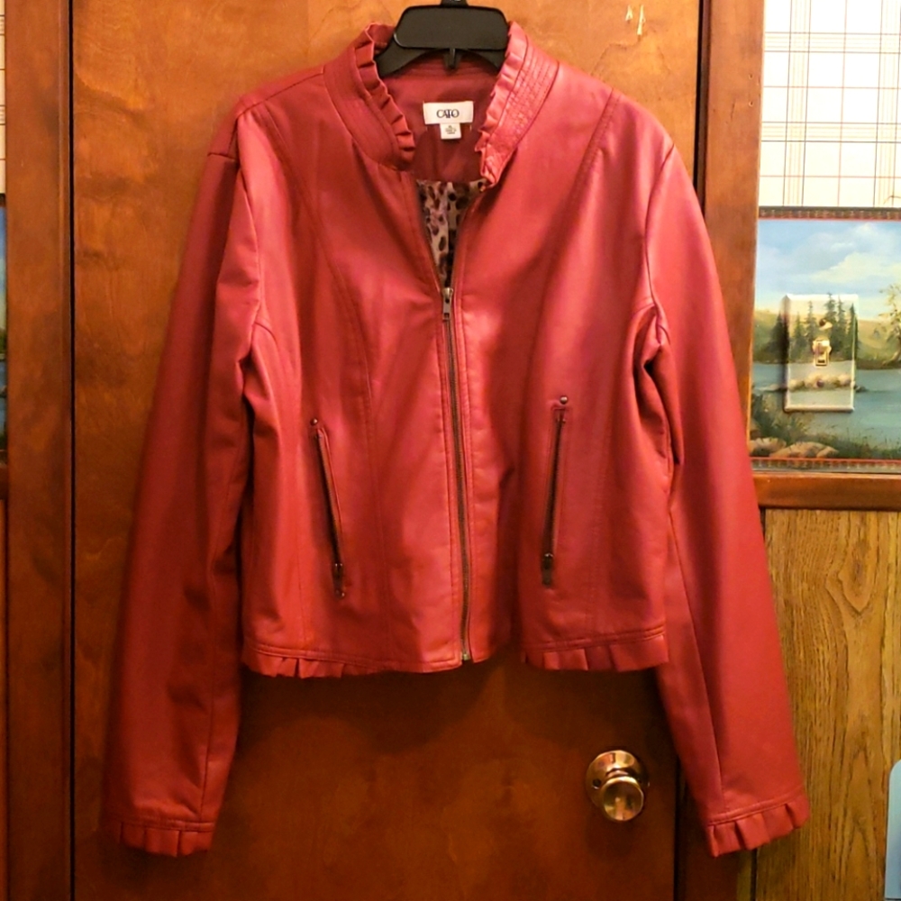 Cato Red Faux Leather Jacket